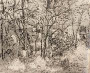 Camille Pissarro, Wooded landscape at L-Hermitage,Pontoise